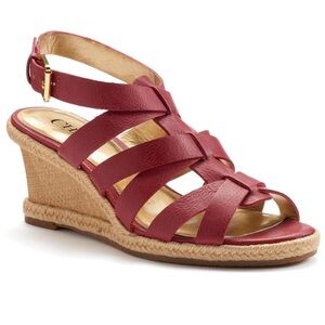 Chaps Red Espadrilles Wedge Sandal